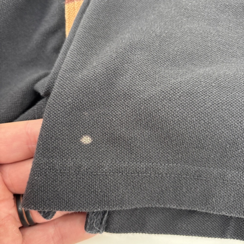 VTG Burger King Employee M Color Block Black Striped Short Sleeve Polo Shirt - Picture 7 of 8